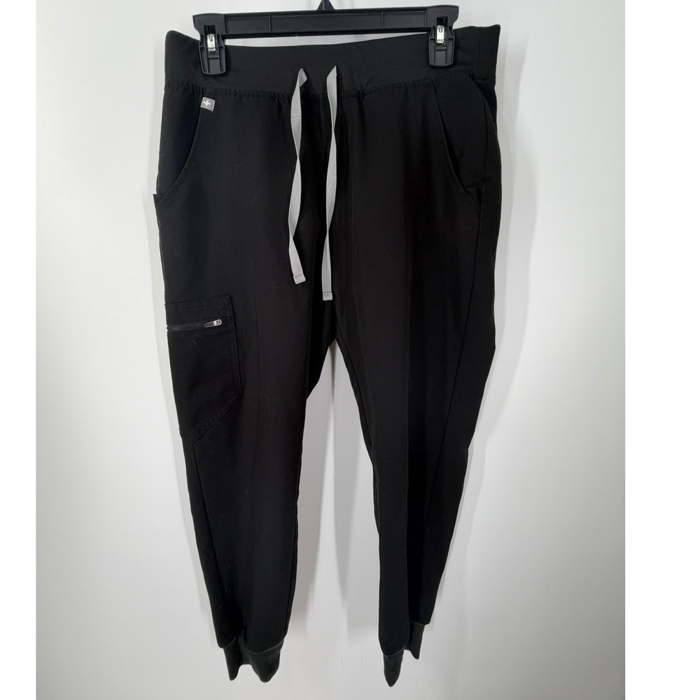 FIGS Zamora Jogger Technical Collection Scrub Pants Black Cargo Pocket Women M/P